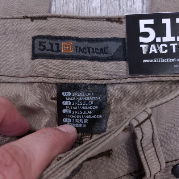 5.11 Tactical Pants Women’s 2 Stone Brown Cirrus Covert Ripstop Straight Leg - Picture 7 of 10